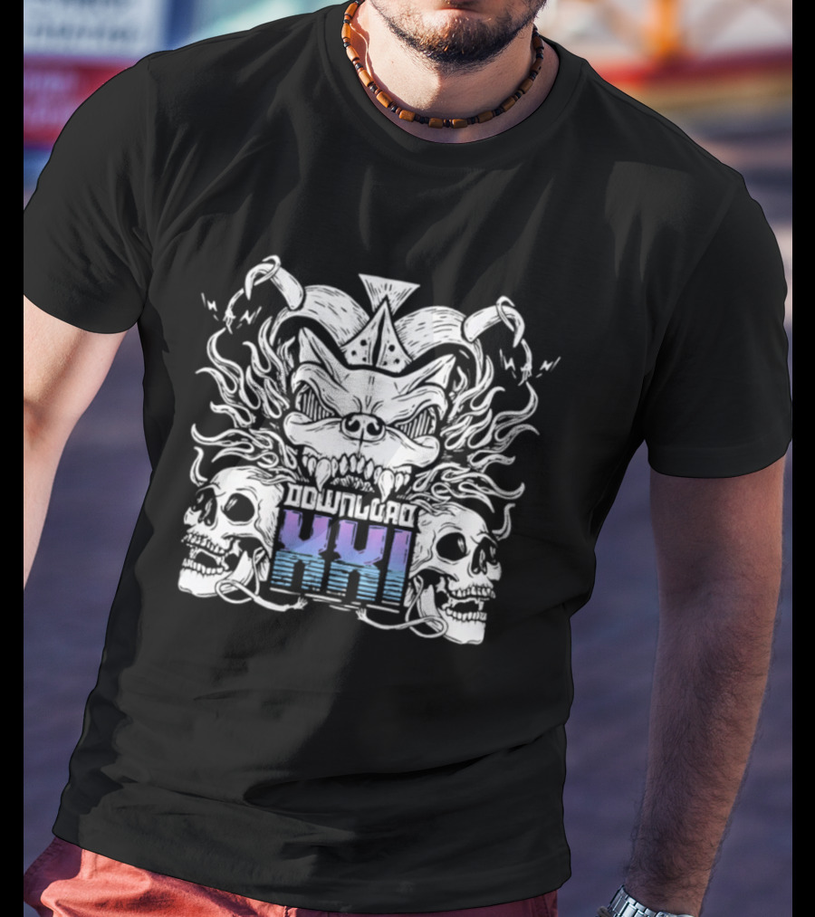 Download XXI Skull Demon Heavy Metal Flame T-Shirt