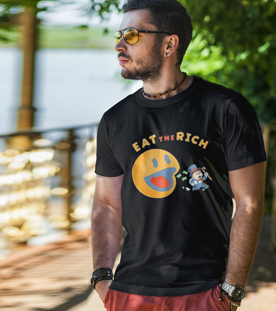 Eat The Rich Monopoly Man Pac Man Capitalism T-Shirt