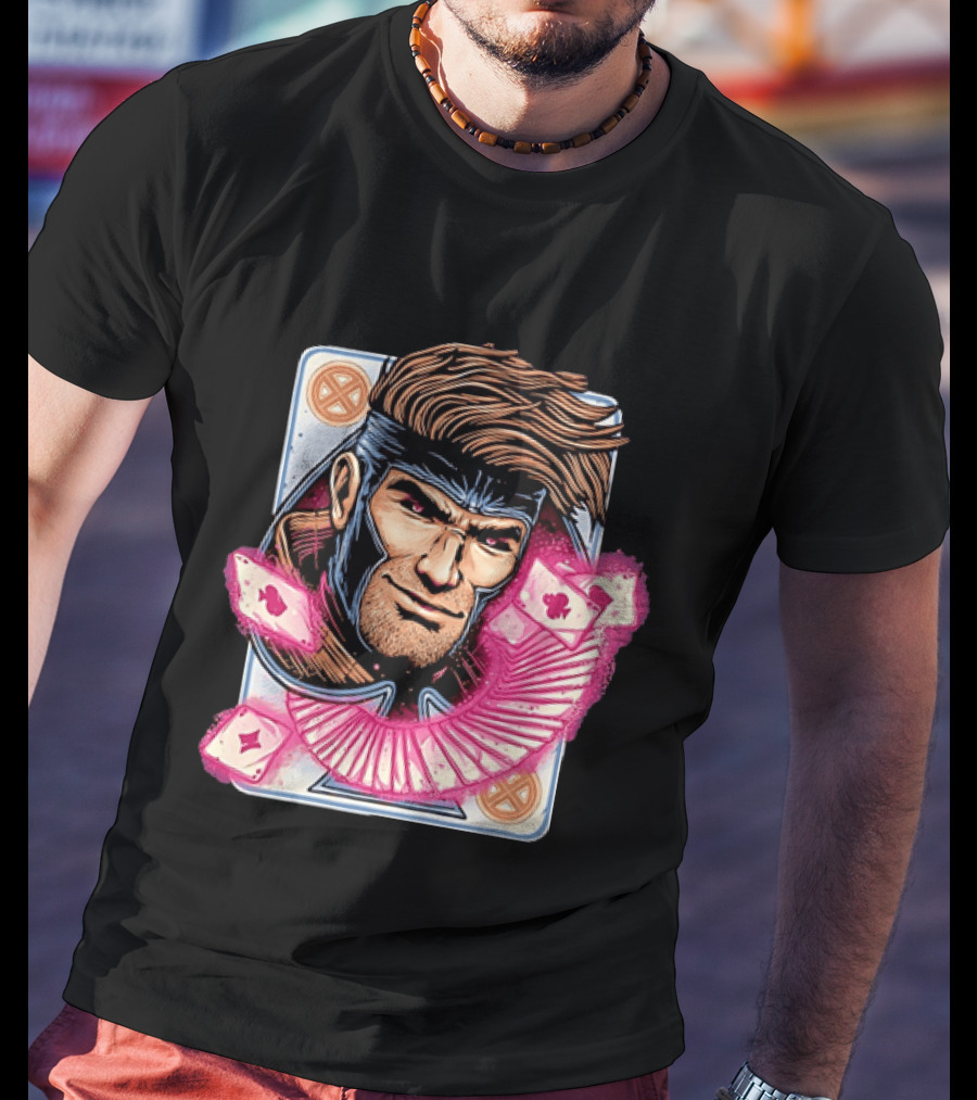 Marvel Gambit X Men Playing Card Super Hero T-Shirt