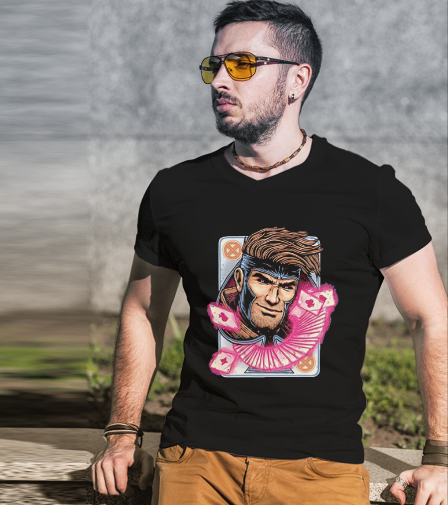 Marvel Gambit X Men Playing Card Super Hero T-Shirt
