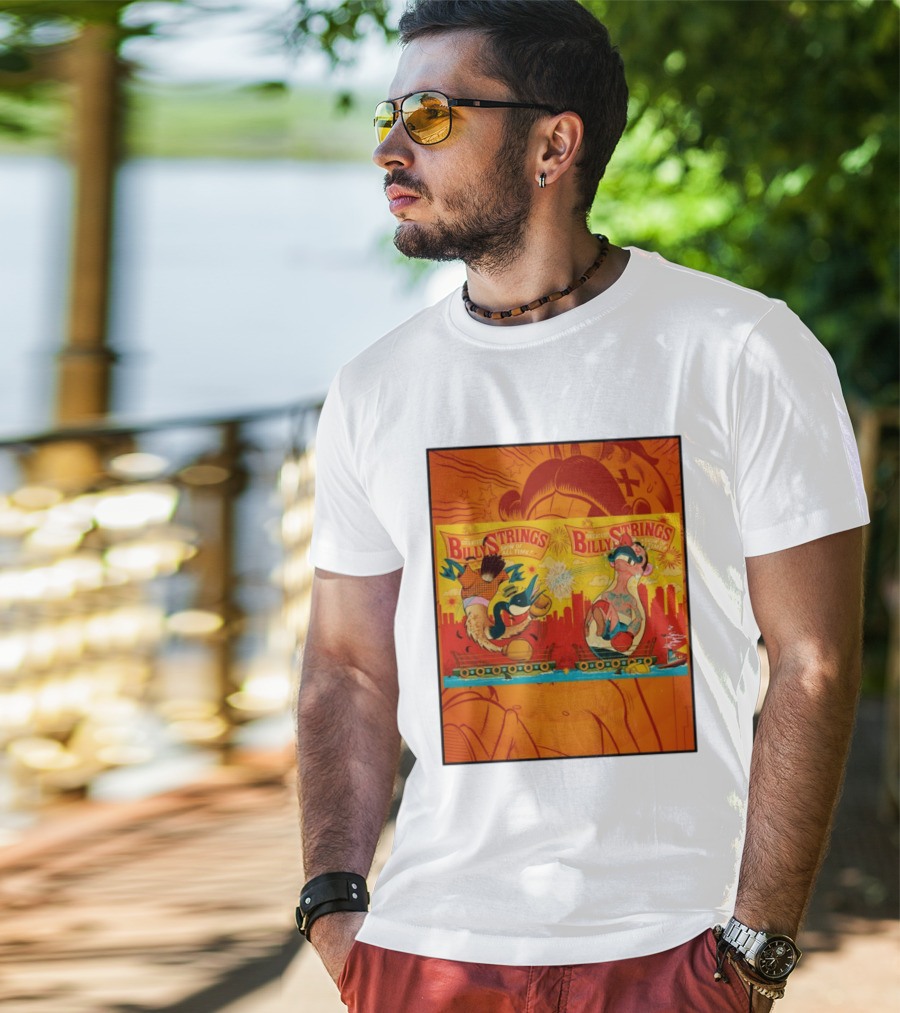 Billy Strings Greatest Show Of All Time Boxing Panels Playful Cartoon T-Shirt