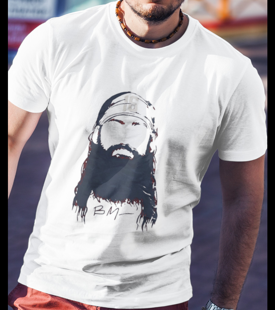 Brandon Marsh 16 Philadelphia Phillies Beard Silhouette BM Cap T-Shirt