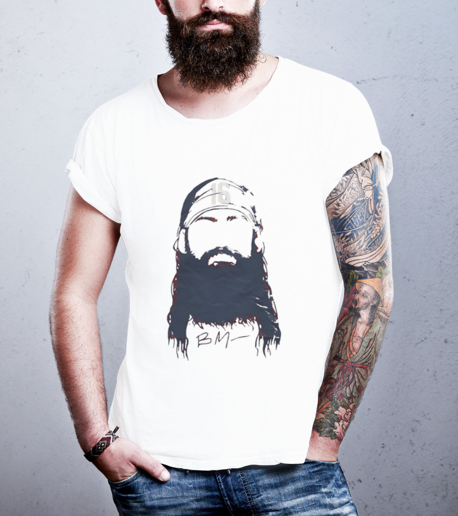 Brandon Marsh 16 Philadelphia Phillies Beard Silhouette BM Cap T-Shirt