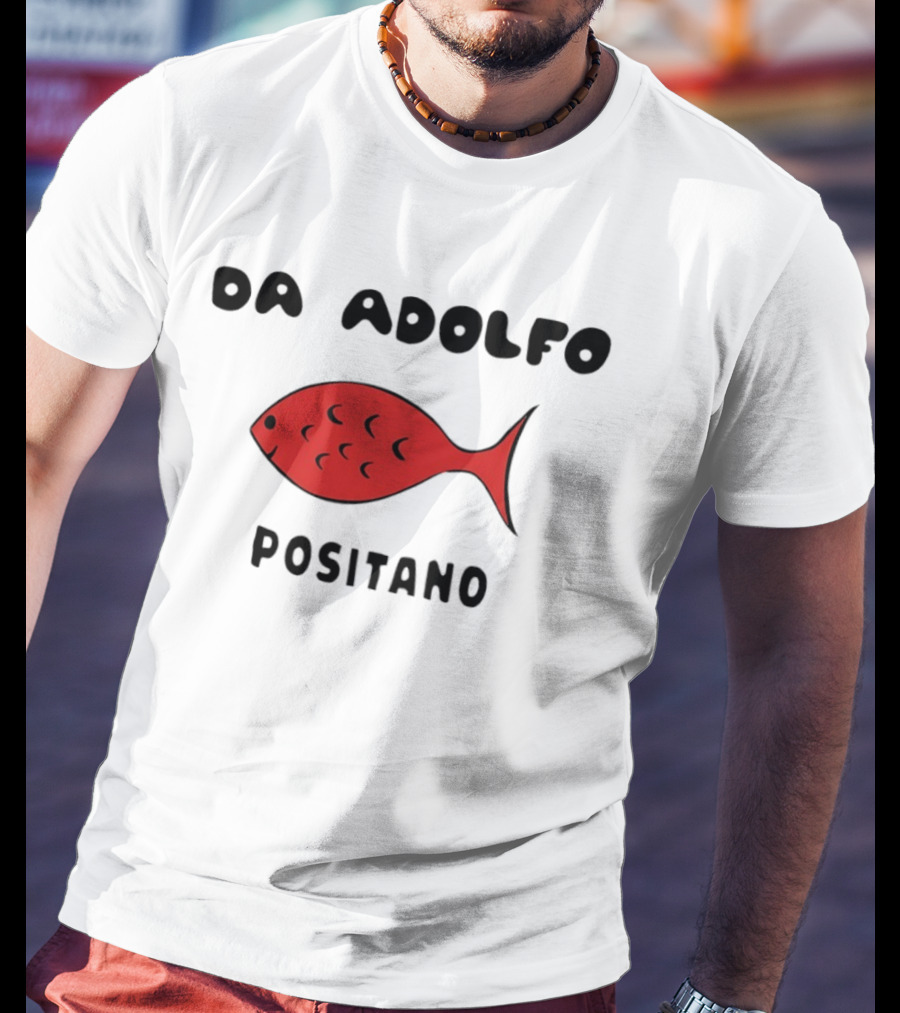 Da Adolfo Positano Red Fish Iconic Italy Amalfi Coast T-Shirt