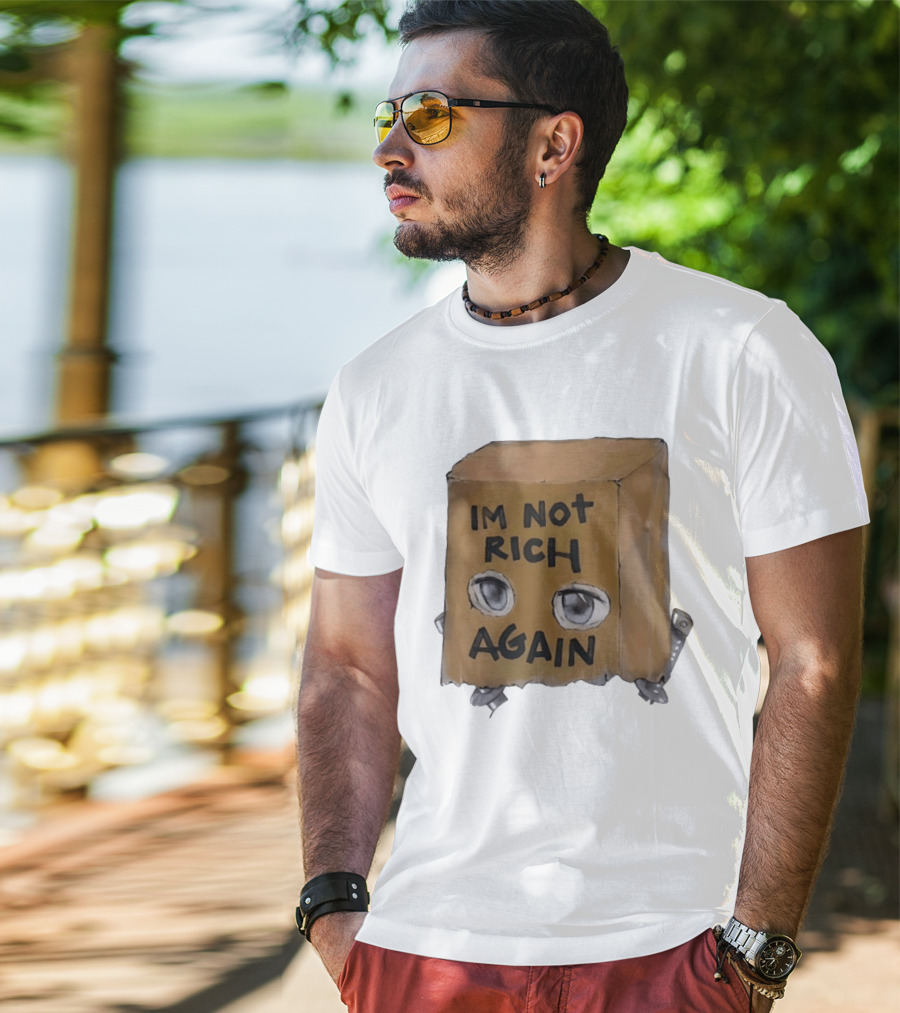 I'm Not Rich Again Paper Bag Anime Eyes T-Shirt