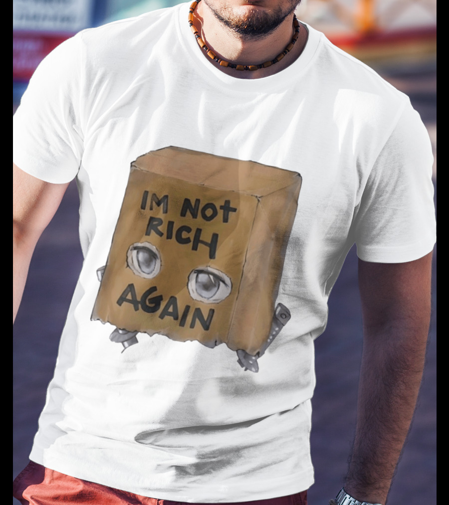 I'm Not Rich Again Paper Bag Anime Eyes T-Shirt