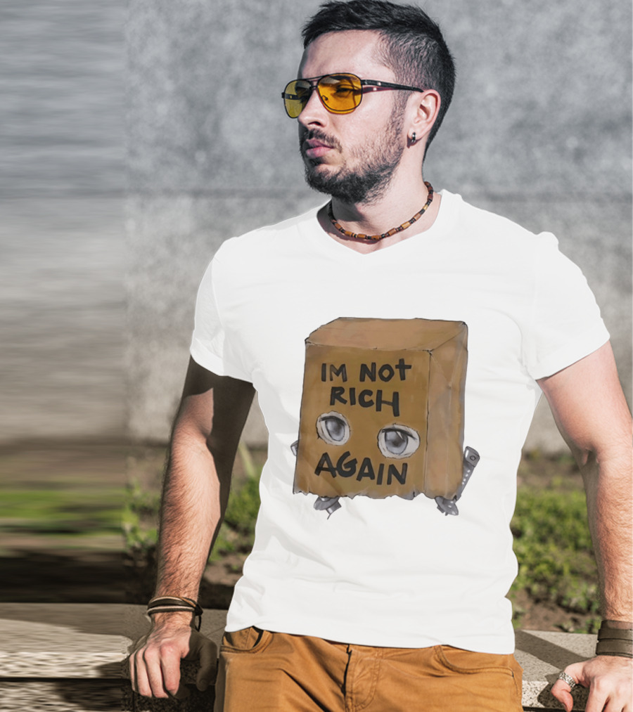 I'm Not Rich Again Paper Bag Anime Eyes T-Shirt