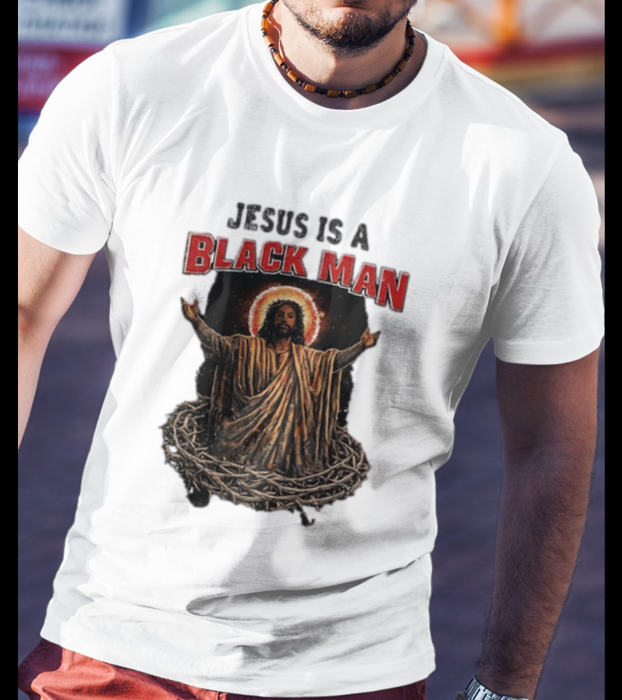 Jesus Is A Black Man With Thorns And Radiant Halo T-Shirt