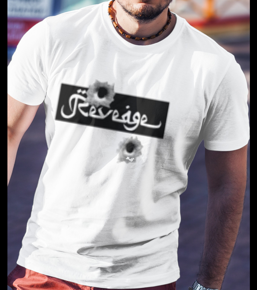 Revenge Arabic Text White Black Fusion T-Shirt