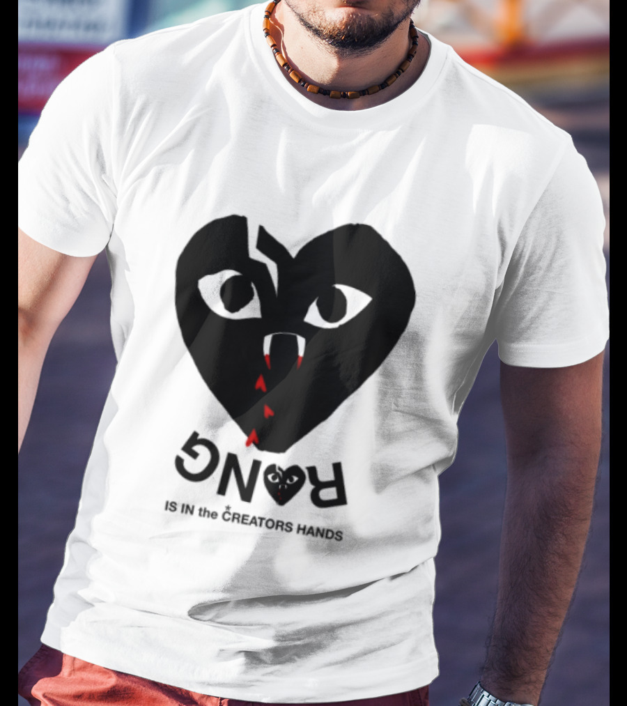 Revenge Store Rvg White Heart Eyes Fangs Red Drip T-Shirt