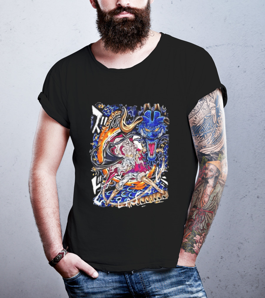 Monkey D Luffy Gear 5 Vs Kaido Epic One Piece Anime Manga Battle Scene T-Shirt