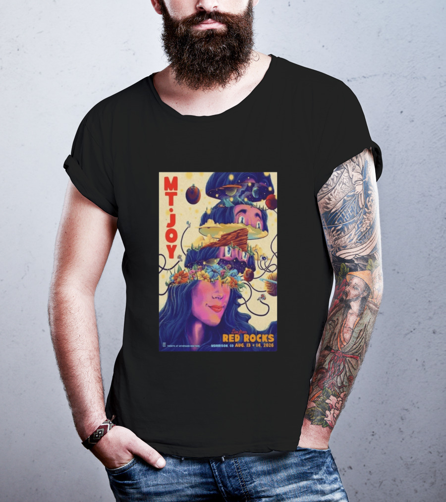 Mt. Joy Live Red Rocks Amphitheatre Morrison CO Aug 13 14 2026 Cosmic Landscape T-Shirt