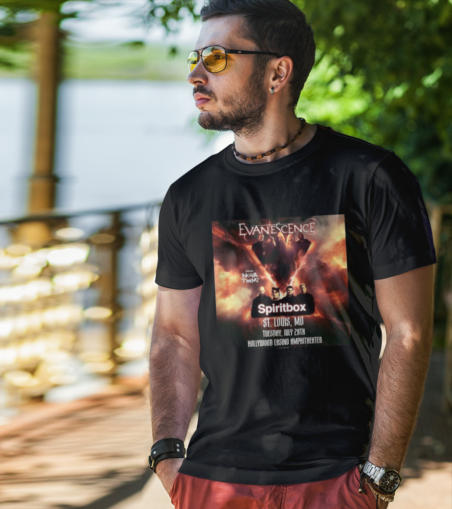 Evanescence Nova Twins Spiritbox Concert St. Louis MO July 28 Hollywood Casino Amphitheater T-Shirt