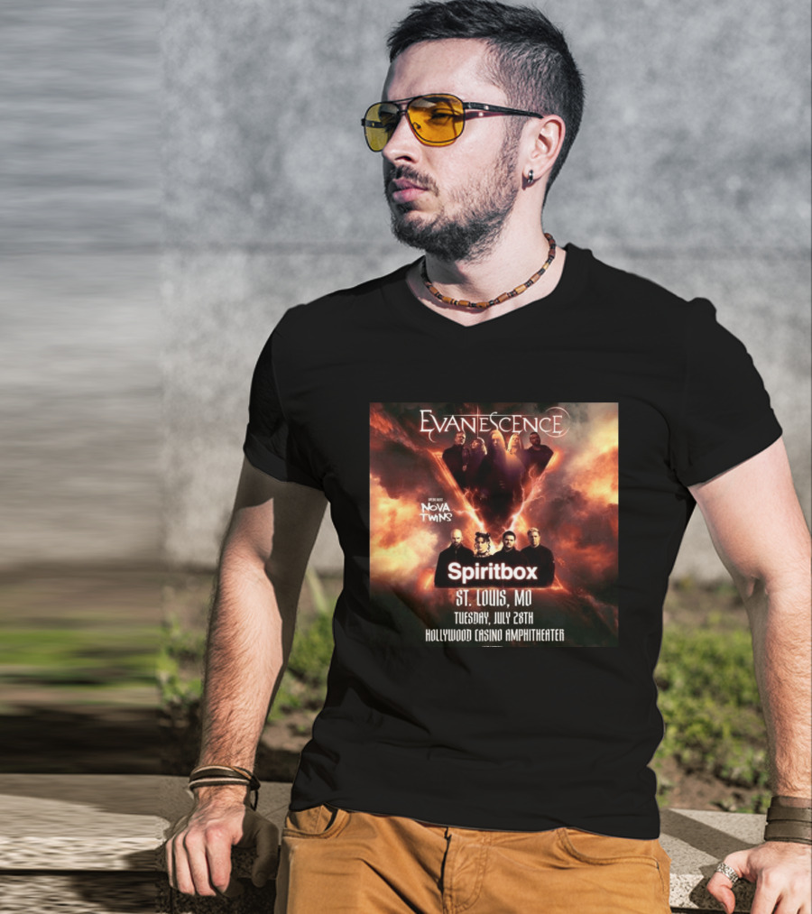 Evanescence Nova Twins Spiritbox Concert St. Louis MO July 28 Hollywood Casino Amphitheater T-Shirt