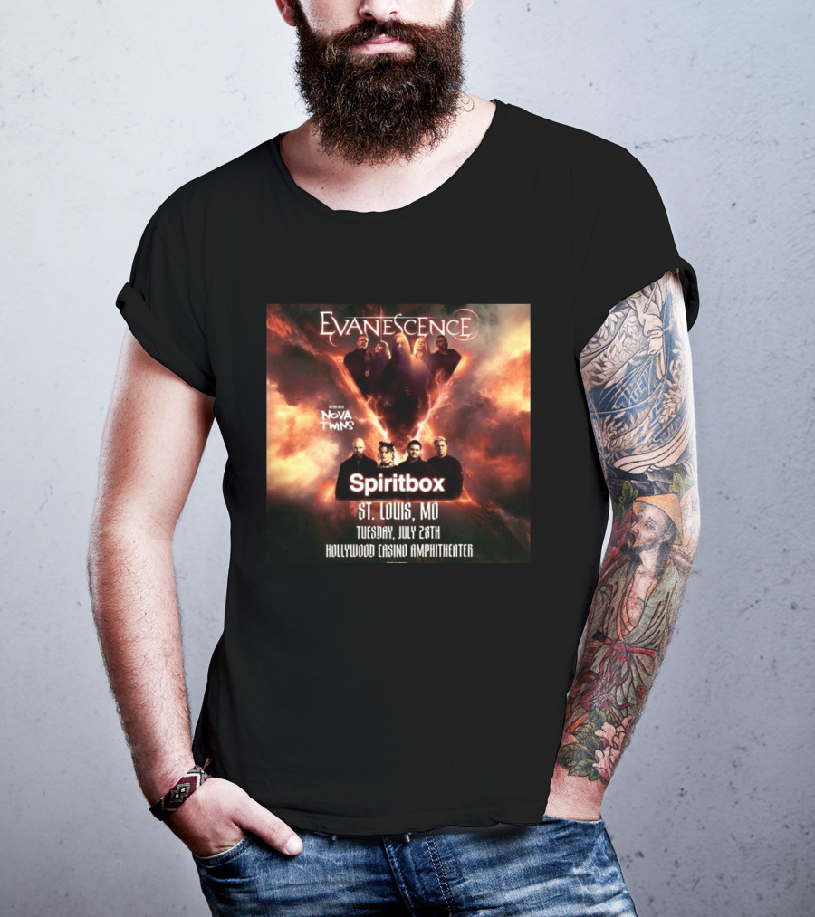 Evanescence Nova Twins Spiritbox Concert St. Louis MO July 28 Hollywood Casino Amphitheater T-Shirt