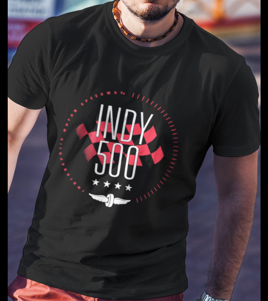Indy 500 Speedway Racing Checkered Flag Motorsport Iconic Event T-Shirt