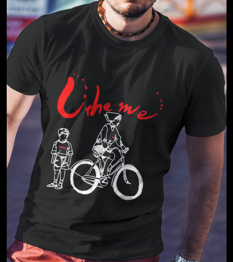 Utheme Rider And Standing Boy Cycling Sport Scene T-Shirt