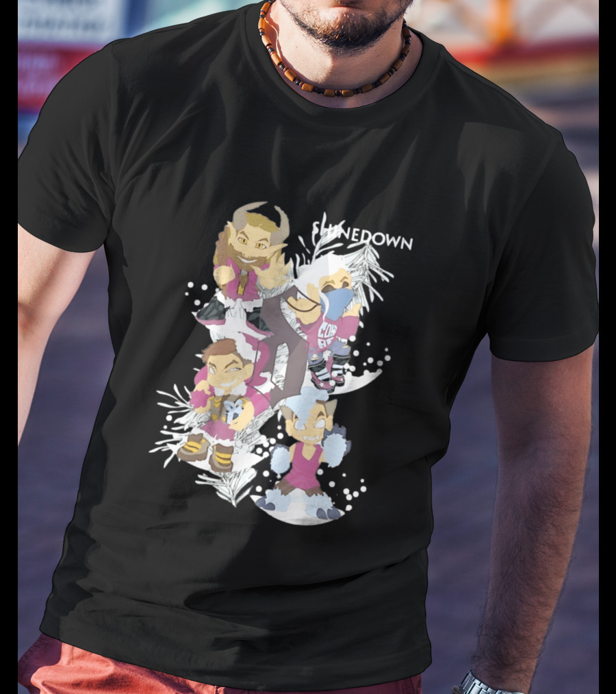 Shinedown Chibi Band Members Holiday Christmas Decor T-Shirt