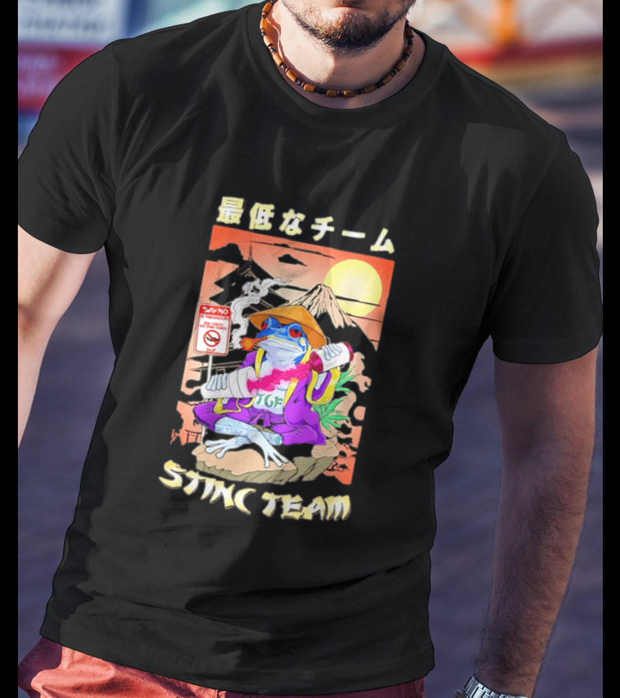Stinc Team TGF Frog Smoking Japanese T-Shirt