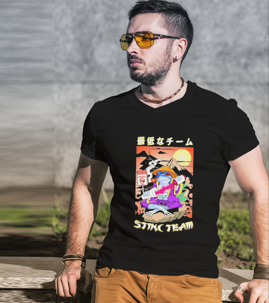 Stinc Team TGF Frog Smoking Japanese T-Shirt