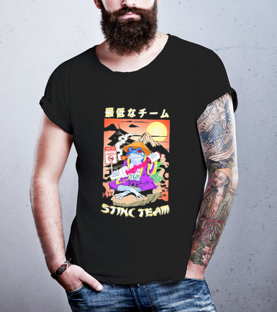 Stinc Team TGF Frog Smoking Japanese T-Shirt