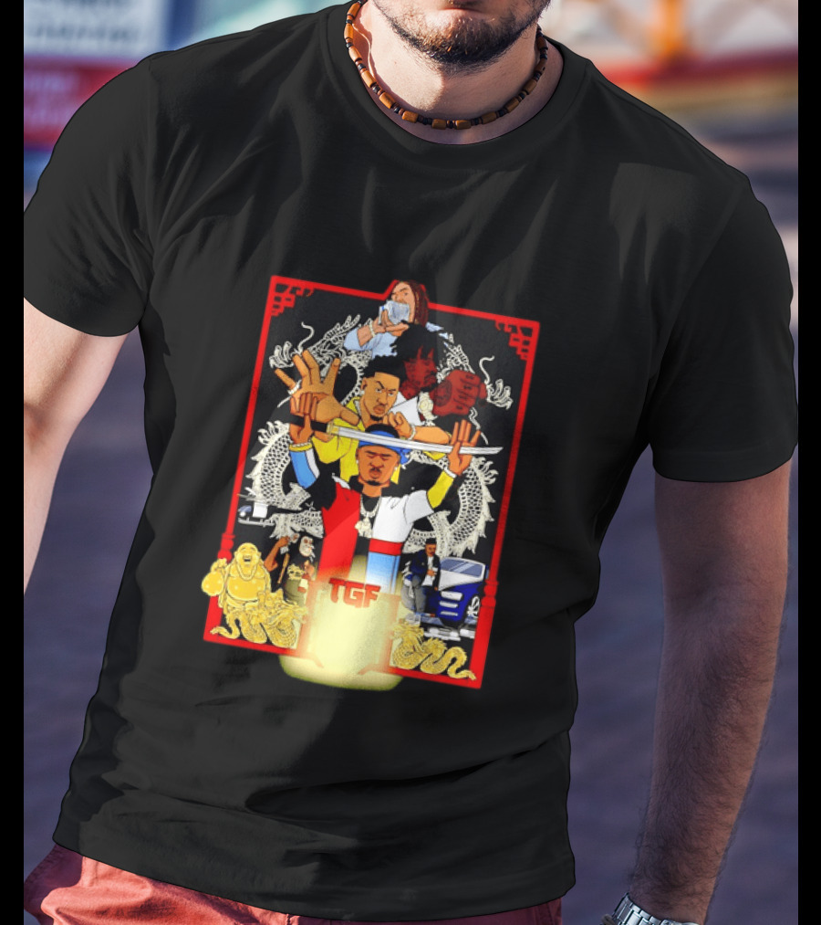 TGF Stinc Team Collage Streetwear Urban Dragons And Cars T-Shirt