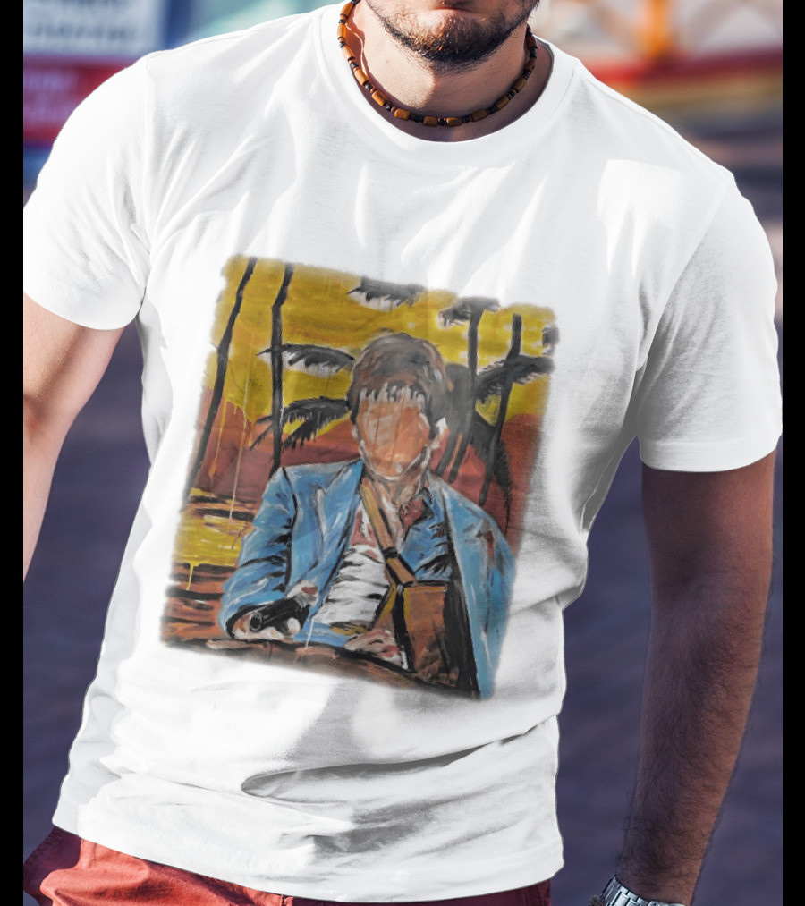 Al Pacino Tony Montana Scarface Oil Painting T-Shirt