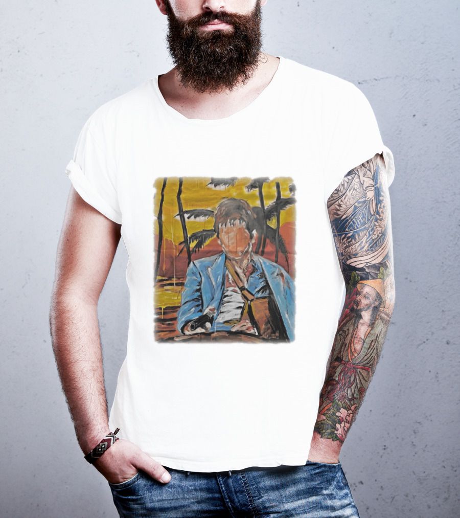 Al Pacino Tony Montana Scarface Oil Painting T-Shirt
