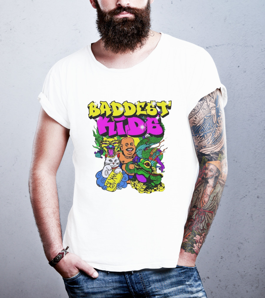 Baddest Kids Buddha Dragon Cat Frog T-Shirt