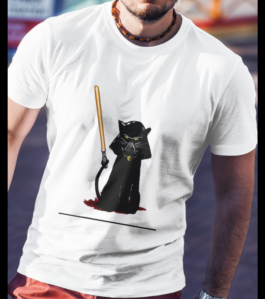 Darth Vader Cat Lightsaber Star Wars T-Shirt