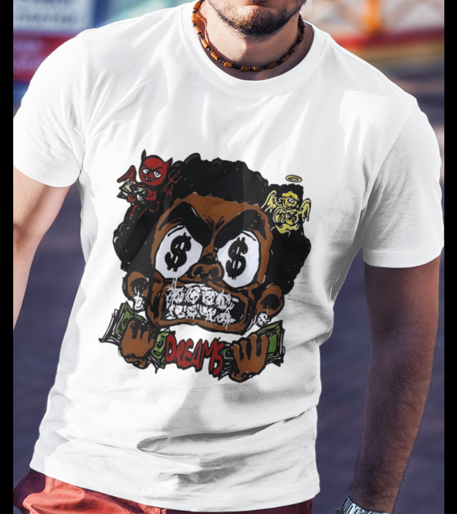 Dreams Money Cartoon Streetwear Dollar Eye Angel Devil T-Shirt