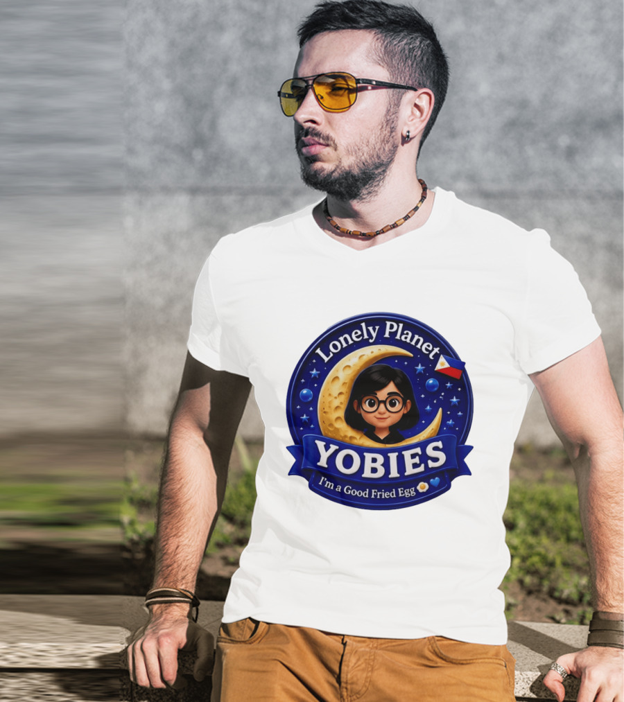 Lonely Planet Yobies I'm A Good Fried Egg Moon And Stars T-Shirt