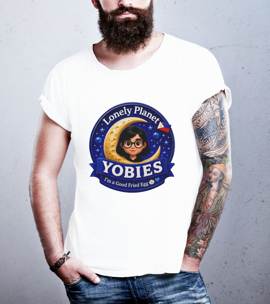 Lonely Planet Yobies I'm A Good Fried Egg Moon And Stars T-Shirt