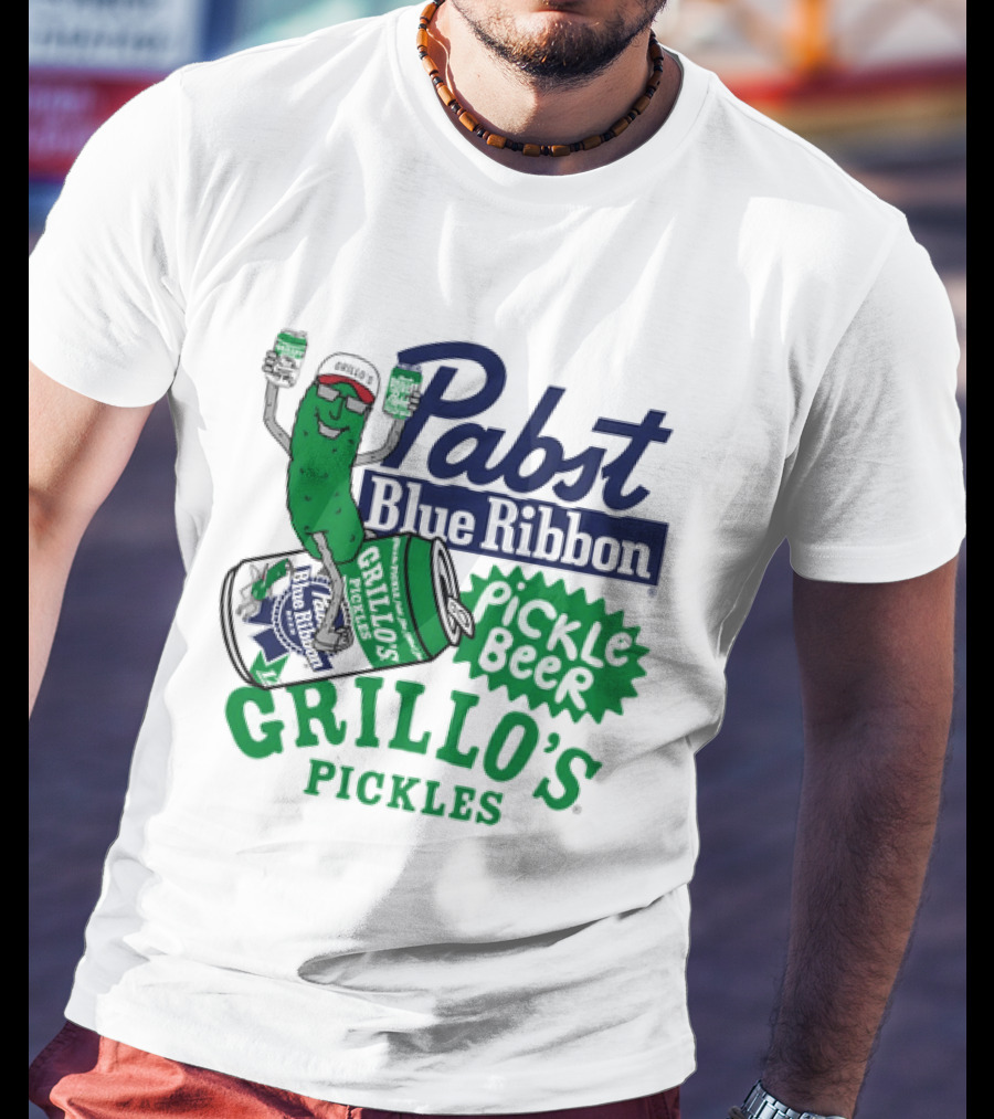 Pabst Blue Ribbon Grillo's Pickles Pickle Beer Festival 2023 T-Shirt
