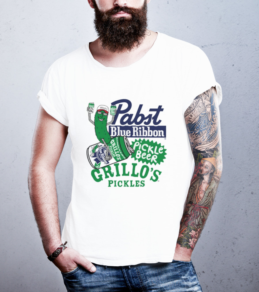 Pabst Blue Ribbon Grillo's Pickles Pickle Beer Festival 2023 T-Shirt