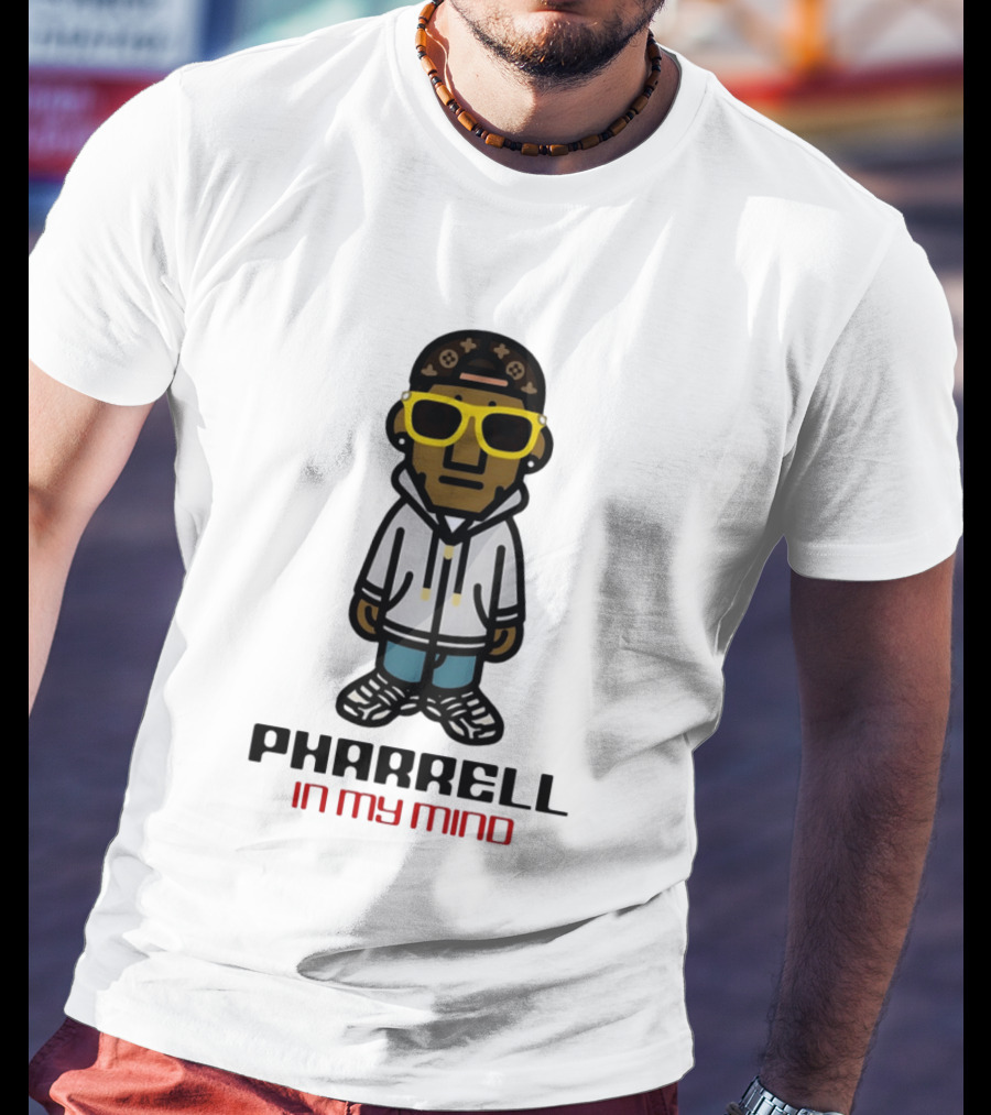 Pharrell In My Mind Cartoon Style Yellow Glasses T-Shirt