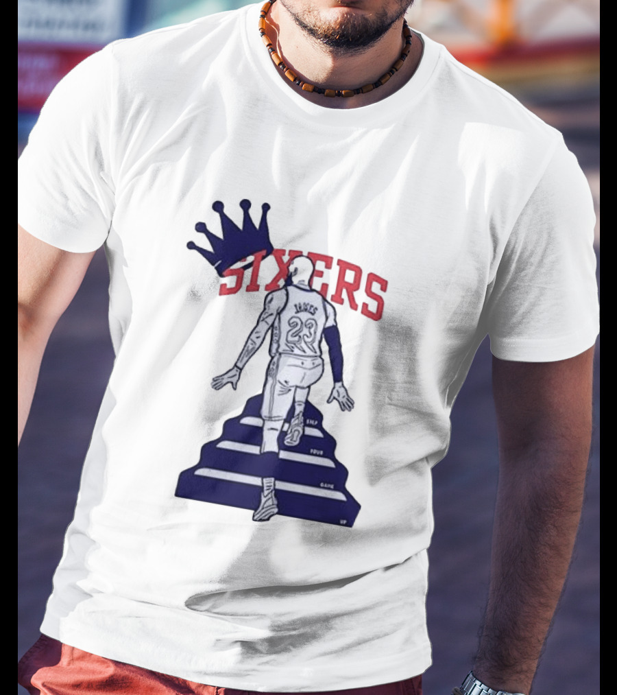 Philadelphia 76ers Sixers Lebron James Crowned Steps Silhouette 23 T-Shirt