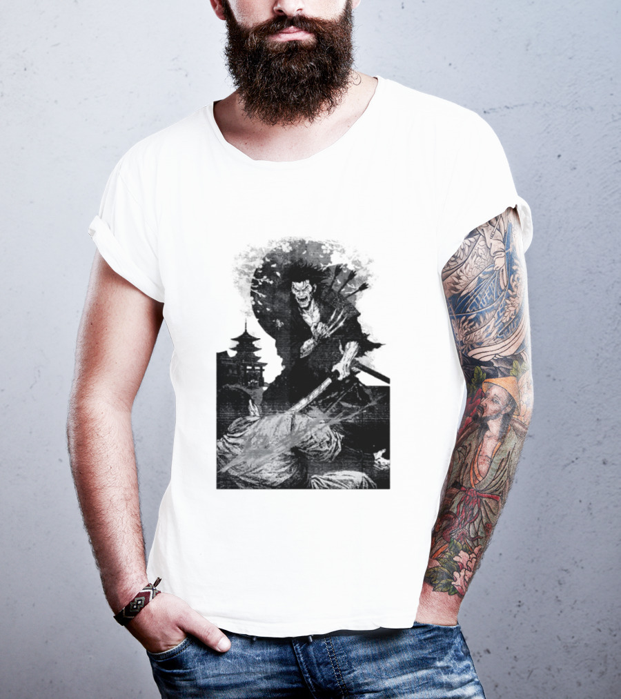 Wolverine Logan Marvel Comics Samurai Japan Sakura Cherry Blossoms Battling Warrior Scene T-Shirt