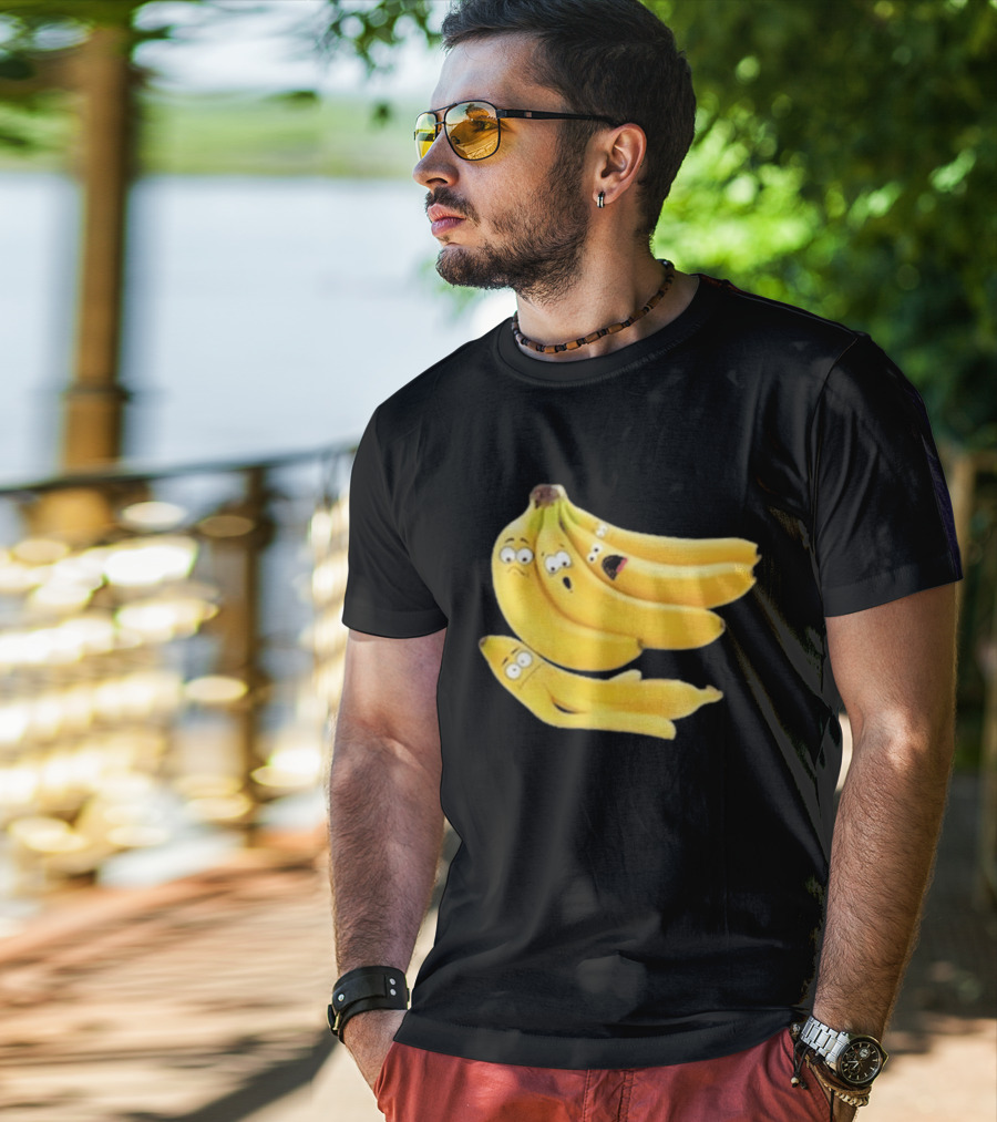 Funny Banana Massacre Organic Bunch Faces T-Shirt