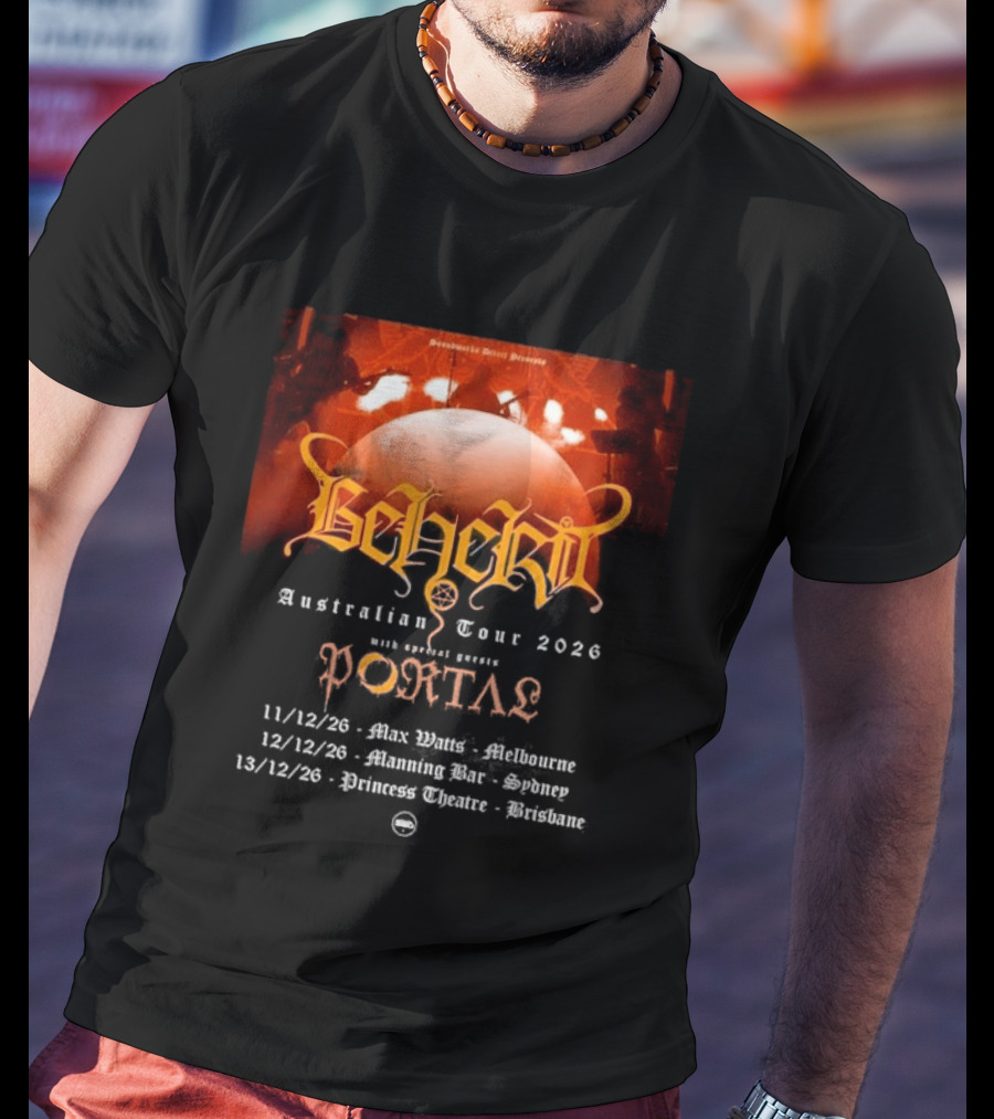 Sombre Dessein Beherit Australian Tour 2026 Special Guests Portal Tour Dates T-Shirt