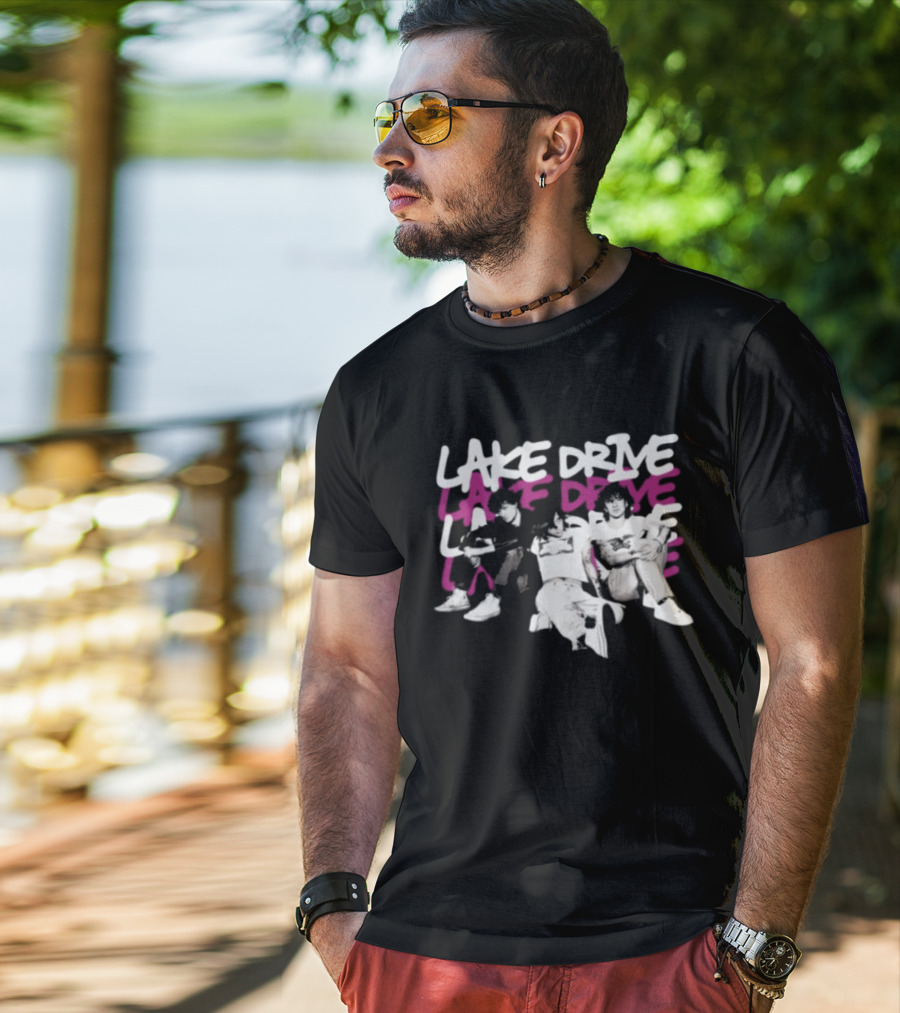 Lake Drive Vintage Vibe Retro Style Casual Crew T-Shirt