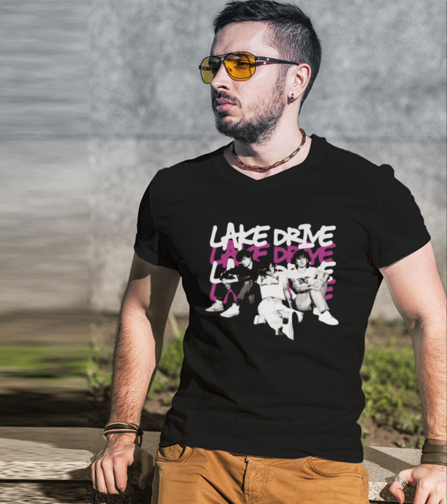 Lake Drive Vintage Vibe Retro Style Casual Crew T-Shirt