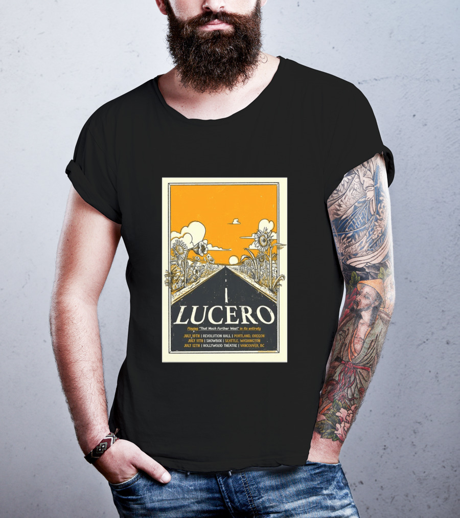 Lucero Playing That Much Further West Portland Seattle Vancouver July 2026 Tour T-Shirt