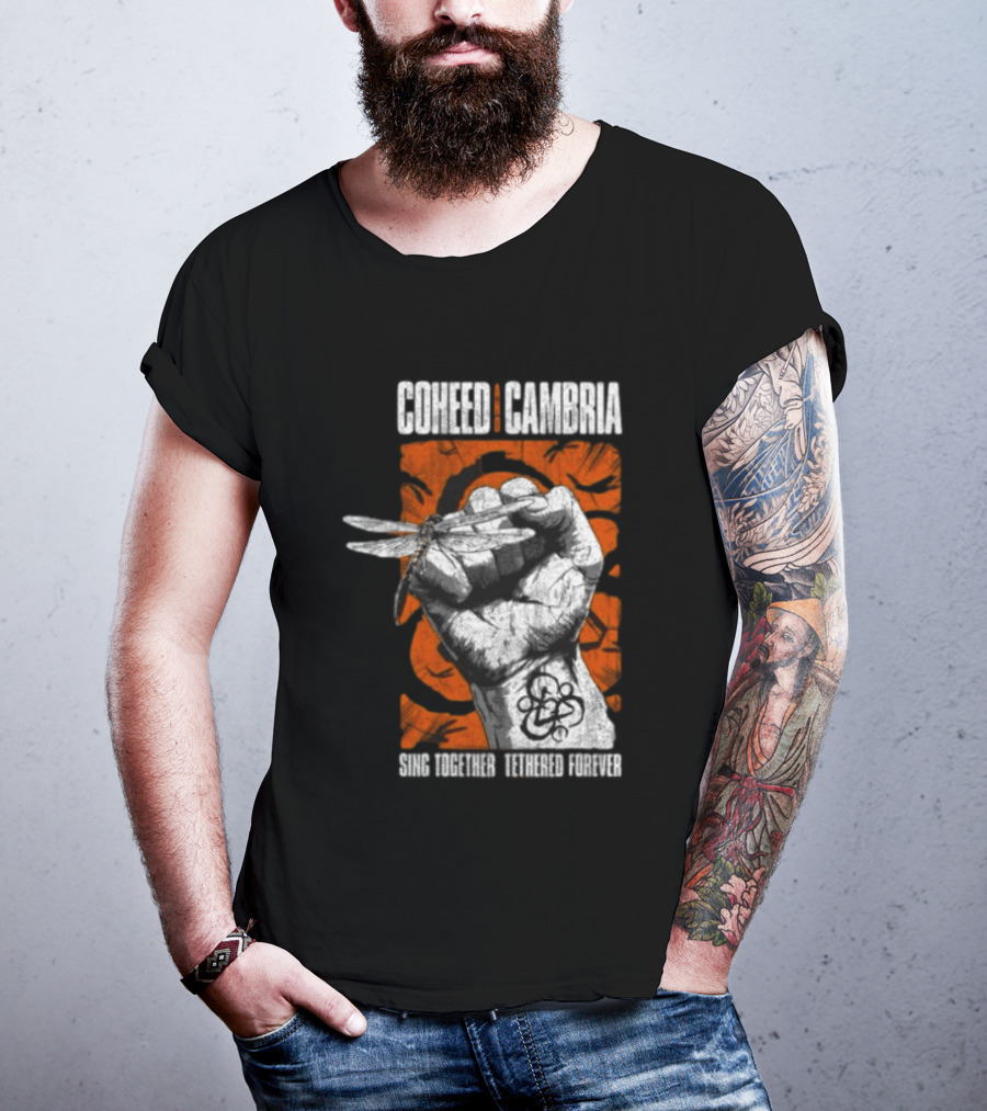 Coheed Cambria Dragonfly Fist Sing Together Tethered Courier T-Shirt