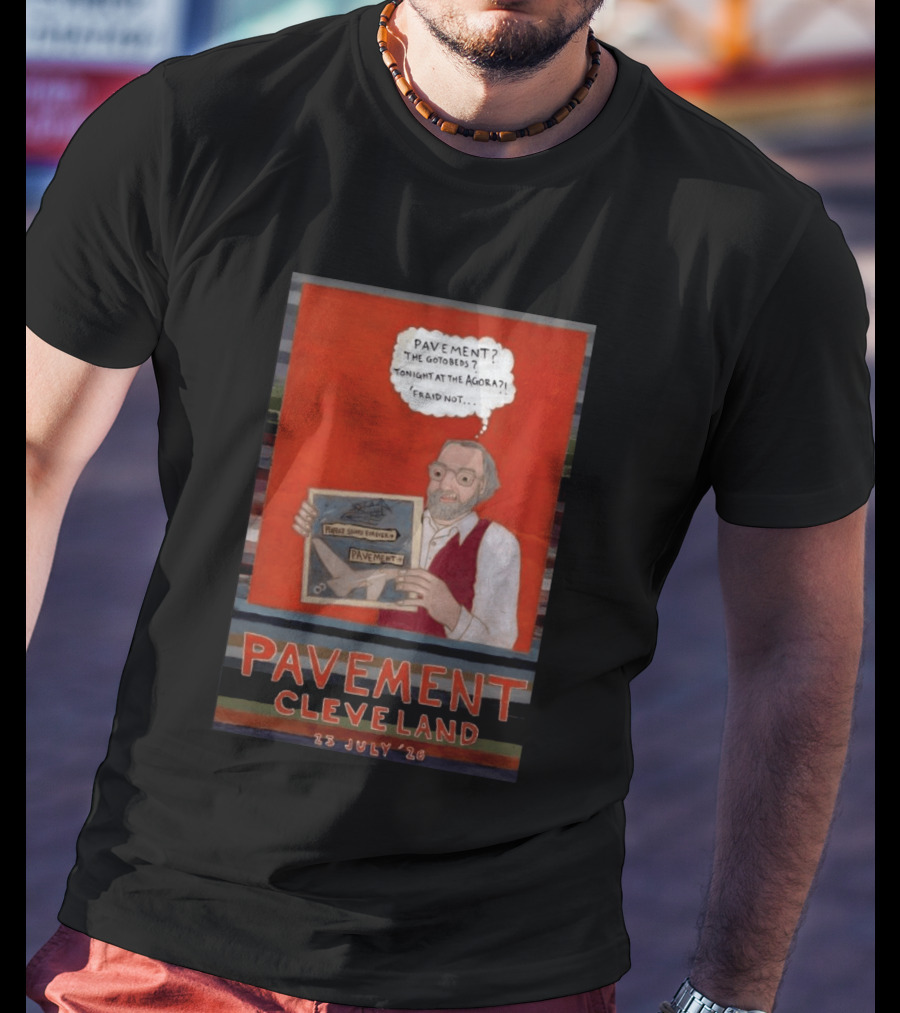 Pavement Cleveland July 23 2026 Illustration With Person Holding Framed T-Shirt
