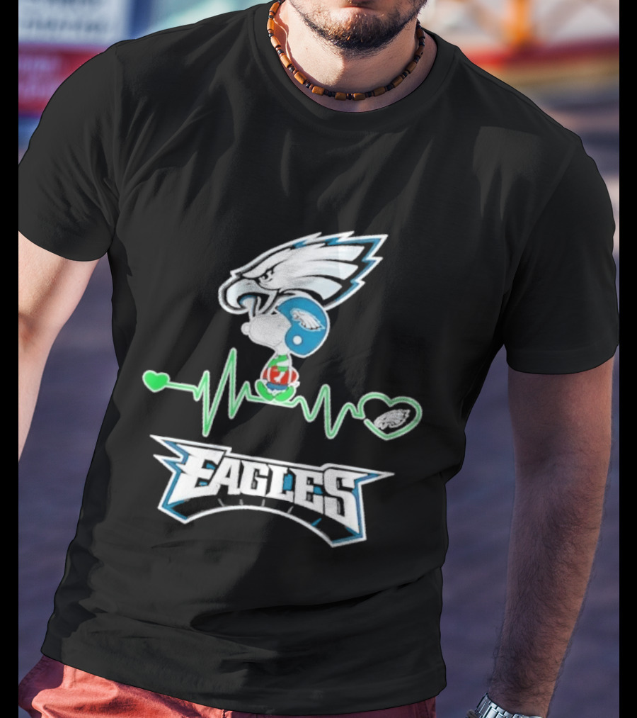 Snoopy Philadelphia Eagles Heartbeat Peanuts 2206 T-Shirt