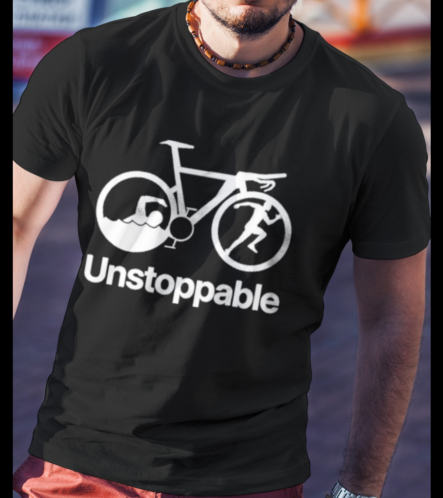 Unstoppable Triathlon Cycling Swimming Running T-Shirt