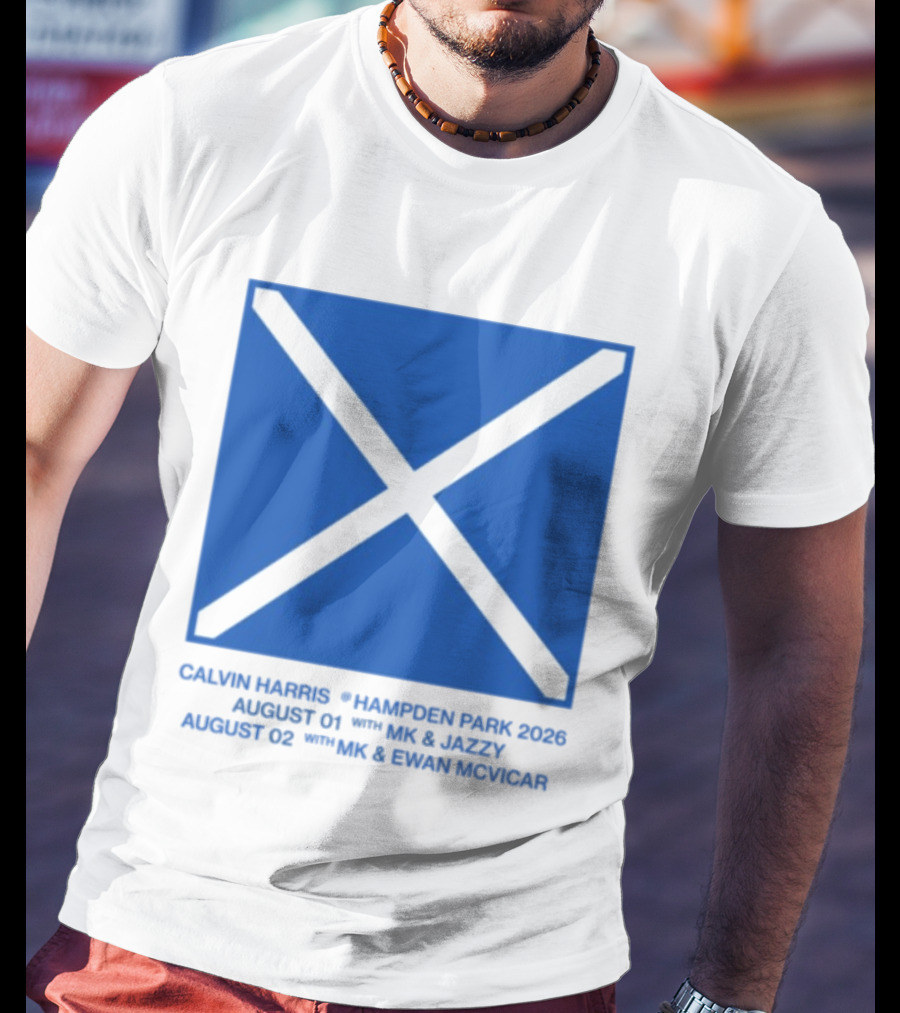 Calvin Harris Hampden Park 2023 Ecru Saltire August MK Jazzy Amber Cox MK Smart Ecuador T-Shirt