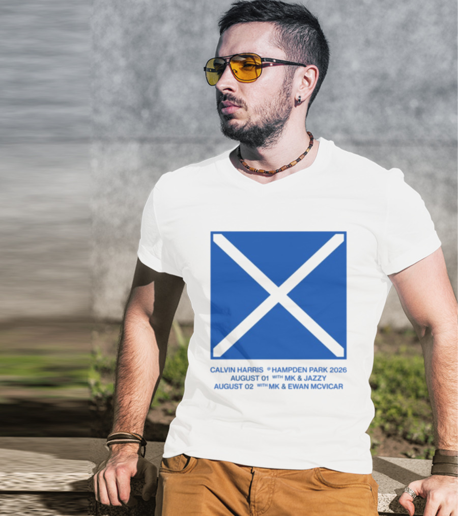 Calvin Harris Hampden Park 2023 Ecru Saltire August MK Jazzy Amber Cox MK Smart Ecuador T-Shirt
