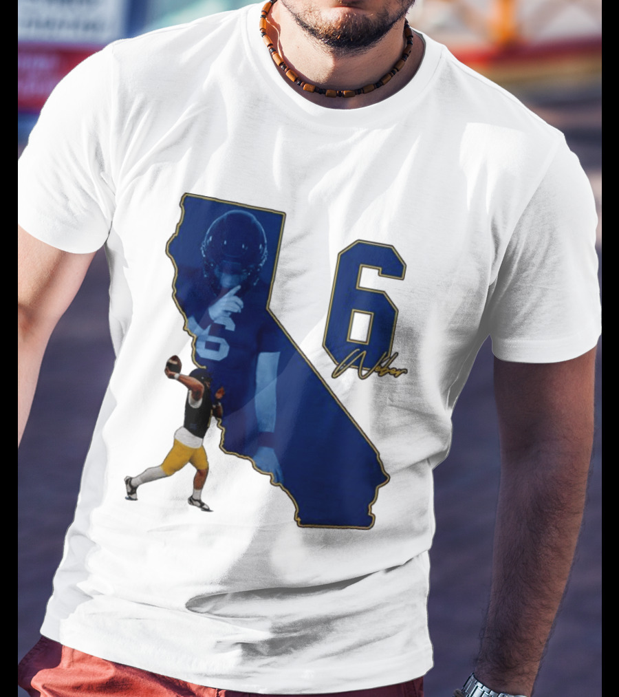 Dane Weber Number 6 California Golden Bears NCAA Map T-Shirt